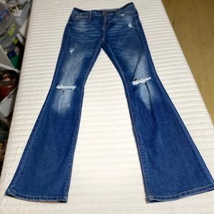 Vanilla Star Mid-Rise Distressed Bootcut Jeans